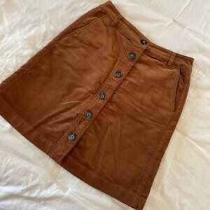 Cabi University Brown Corduroy Mini Skirt Women’s Size 2 *pockets